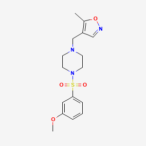 molecular formula C16H21N3O4S B2753479 4-((4-((3-Methoxyphenyl)sulfonyl)piperazin-1-yl)methyl)-5-methylisoxazole CAS No. 2034401-51-7