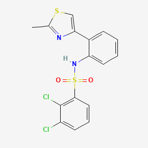 molecular formula C16H12Cl2N2O2S2 B2753484 2,3-dichloro-N-(2-(2-methylthiazol-4-yl)phenyl)benzenesulfonamide CAS No. 1798661-21-8