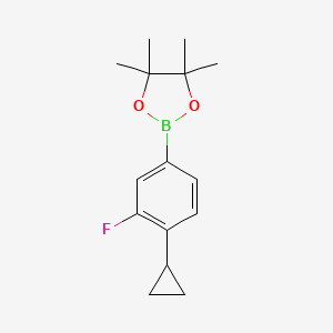 molecular formula C15H20BFO2 B2753493 2-(4-Cyclopropyl-3-fluorophenyl)-4,4,5,5-tetramethyl-1,3,2-dioxaborolane CAS No. 2223054-58-6