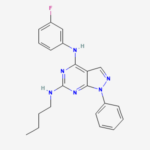 molecular formula C21H21FN6 B2753495 N6-丁基-N4-(3-氟苯基)-1-苯基-1H-吡唑并[3,4-d]嘧啶-4,6-二胺 CAS No. 955304-19-5