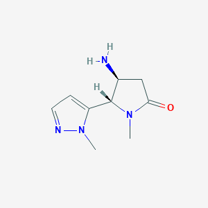 (4S,5S)-4-Amino-1-methyl-5-(2-methylpyrazol-3-yl)pyrrolidin-2-one