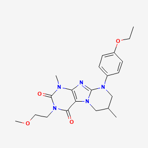 molecular formula C21H27N5O4 B2753501 9-(4-ethoxyphenyl)-3-(2-methoxyethyl)-1,7-dimethyl-7,8-dihydro-6H-purino[7,8-a]pyrimidine-2,4-dione CAS No. 847337-76-2