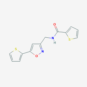 molecular formula C13H10N2O2S2 B2753503 N-((5-(thiophen-2-yl)isoxazol-3-yl)methyl)thiophene-2-carboxamide CAS No. 946211-15-0