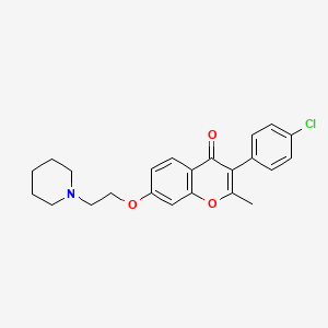 3-(4-chlorophenyl)-2-methyl-7-(2-(piperidin-1-yl)ethoxy)-4H-chromen-4-one