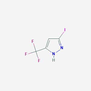 molecular formula C4H2F3IN2 B2753515 5-iodo-3-(trifluoromethyl)-1H-pyrazole CAS No. 1015780-53-6; 506-12-7