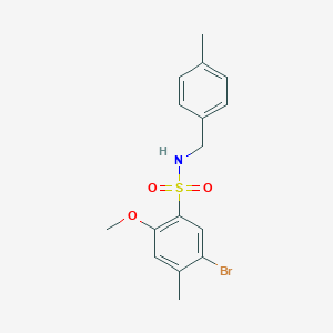 molecular formula C16H18BrNO3S B275352 5-bromo-2-methoxy-4-methyl-N-(4-methylbenzyl)benzenesulfonamide 
