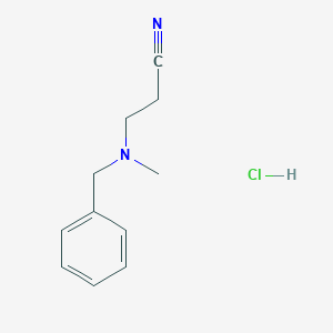 molecular formula C11H15ClN2 B2753521 3-(Benzyl(methyl)amino)propanenitrile hydrochloride CAS No. 100551-79-9
