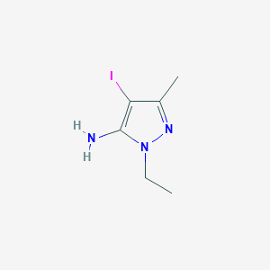 molecular formula C6H10IN3 B2753522 2-Ethyl-4-iodo-5-methylpyrazol-3-amine CAS No. 1249775-12-9