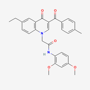 N-(2,4-dimethoxyphenyl)-2-[6-ethyl-3-(4-methylbenzoyl)-4-oxo-1,4-dihydroquinolin-1-yl]acetamide