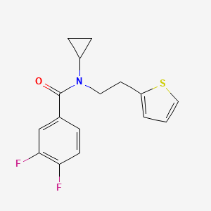 N-cyclopropyl-3,4-difluoro-N-(2-(thiophen-2-yl)ethyl)benzamide