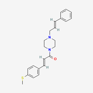 molecular formula C23H26N2OS B2753535 (E)-3-(4-methylsulfanylphenyl)-1-[4-[(E)-3-phenylprop-2-enyl]piperazin-1-yl]prop-2-en-1-one CAS No. 329080-32-2