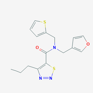 N-(furan-3-ylmethyl)-4-propyl-N-(thiophen-2-ylmethyl)-1,2,3-thiadiazole-5-carboxamide