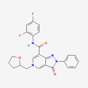 molecular formula C24H20F2N4O3 B2753537 N-(2,4-二氟苯基)-3-酮-2-苯基-5-(四氢呋喃-2-基甲基)-3,5-二氢-2H-吡唑并[4,3-c]吡啶-7-甲酰胺 CAS No. 923107-85-1