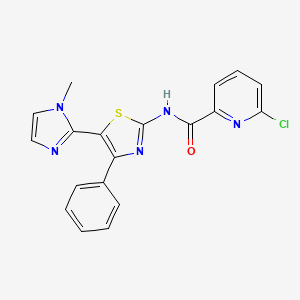 6-chloro-N-[5-(1-methyl-1H-imidazol-2-yl)-4-phenyl-1,3-thiazol-2-yl]pyridine-2-carboxamide