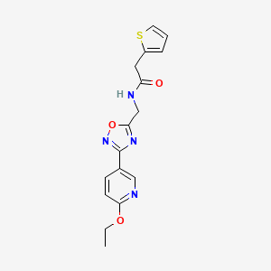 molecular formula C16H16N4O3S B2753546 N-((3-(6-乙氧基吡啶-3-基)-1,2,4-噁二唑-5-基甲基)-2-(噻吩-2-基)乙酰胺 CAS No. 2034288-44-1