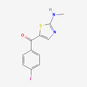 molecular formula C11H9FN2OS B2753548 (4-Fluorophenyl)(2-(methylamino)-1,3-thiazol-5-yl)methanone CAS No. 339021-39-5