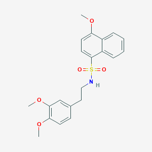 molecular formula C21H23NO5S B275355 N-[2-(3,4-dimethoxyphenyl)ethyl]-4-methoxy-1-naphthalenesulfonamide 