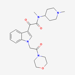 molecular formula C23H30N4O4 B2753553 N-methyl-N-(1-methylpiperidin-4-yl)-2-(1-(2-morpholino-2-oxoethyl)-1H-indol-3-yl)-2-oxoacetamide CAS No. 872855-10-2