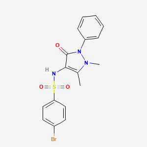 molecular formula C17H16BrN3O3S B2753556 4-溴-N-(1,5-二甲基-3-酮-2-苯基-2,3-二氢-1H-吡唑-4-基)苯磺酰胺 CAS No. 301337-57-5
