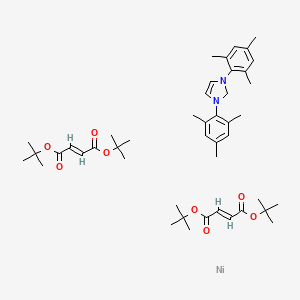 molecular formula C45H66N2NiO8 B2753557 1,3-Bis(2,4,6-trimethylphenyl)-2H-imidazole;ditert-butyl (E)-but-2-enedioate;nickel CAS No. 2230140-59-5
