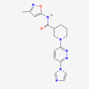 molecular formula C17H19N7O2 B2753564 1-(6-(1H-咪唑-1-基)吡啶并[3-yl]-N-(3-甲基异噁唑-5-yl)哌嗪-3-甲酸酰胺 CAS No. 1286707-04-7