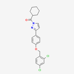 Cyclohexyl-[3-[4-[(2,4-dichlorophenyl)methoxy]phenyl]pyrazol-1-yl]methanone
