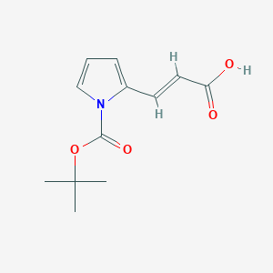 molecular formula C12H15NO4 B2753570 3-{1-[(tert-butoxy)carbonyl]-1H-pyrrol-2-yl}prop-2-enoic acid CAS No. 1909358-91-3