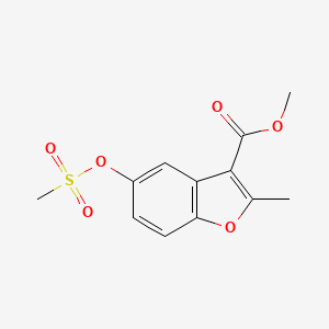 molecular formula C12H12O6S B2753575 Methyl 5-(methanesulfonyloxy)-2-methyl-1-benzofuran-3-carboxylate CAS No. 315237-45-7