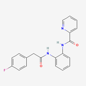 molecular formula C20H16FN3O2 B2753577 N-(2-(2-(4-fluorophenyl)acetamido)phenyl)picolinamide CAS No. 1207057-77-9