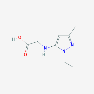 molecular formula C8H13N3O2 B2753578 2-[(2-Ethyl-5-methylpyrazol-3-yl)amino]acetic acid CAS No. 2247206-39-7