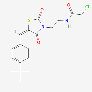molecular formula C18H21ClN2O3S B2753579 N-[2-[(5E)-5-[(4-叔丁基苯基)甲亚甲基]-2,4-二氧-1,3-噻唑烷-3-基]乙基]-2-氯乙酰胺 CAS No. 565195-76-8