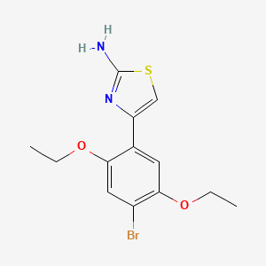 molecular formula C13H15BrN2O2S B2753582 4-(4-Bromo-2,5-diethoxyphenyl)-1,3-thiazol-2-amine CAS No. 383133-97-9