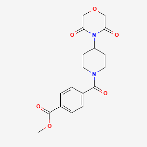 molecular formula C18H20N2O6 B2753584 Methyl 4-(4-(3,5-dioxomorpholino)piperidine-1-carbonyl)benzoate CAS No. 2034367-23-0