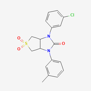 molecular formula C18H17ClN2O3S B2753590 1-(3-chlorophenyl)-3-(m-tolyl)tetrahydro-1H-thieno[3,4-d]imidazol-2(3H)-one 5,5-dioxide CAS No. 620590-07-0