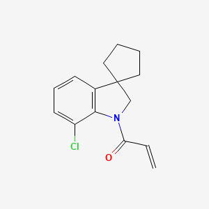 molecular formula C15H16ClNO B2753591 1-(7-Chlorospiro[2H-indole-3,1'-cyclopentane]-1-yl)prop-2-en-1-one CAS No. 2361714-28-3