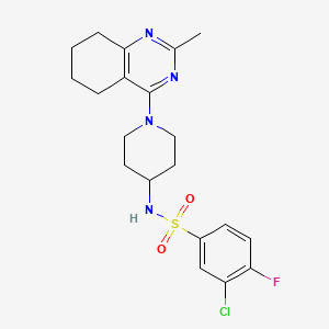 3-chloro-4-fluoro-N-(1-(2-methyl-5,6,7,8-tetrahydroquinazolin-4-yl)piperidin-4-yl)benzenesulfonamide