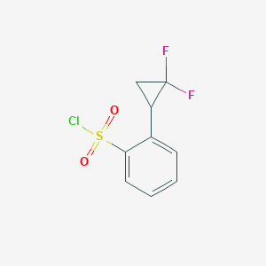 molecular formula C9H7ClF2O2S B2753594 2-(2,2-Difluorocyclopropyl)benzenesulfonyl chloride CAS No. 2287274-88-6
