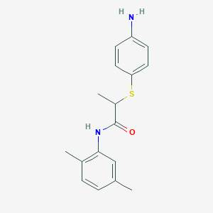 molecular formula C17H20N2OS B2753599 2-[(4-Aminophenyl)thio]-N-(2,5-dimethylphenyl)-propanamide CAS No. 899588-89-7
