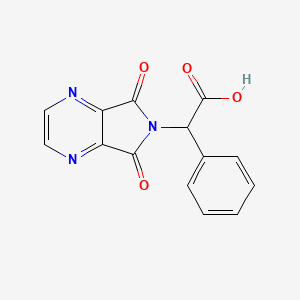 molecular formula C14H9N3O4 B2753600 (5,7-dioxo-5,7-dihydro-6H-pyrrolo[3,4-b]pyrazin-6-yl)(phenyl)acetic acid CAS No. 96983-28-7