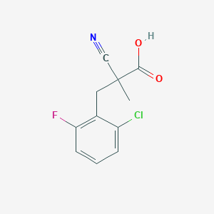 molecular formula C11H9ClFNO2 B2753607 3-(2-氯-6-氟苯基)-2-氰-2-甲基丙酸 CAS No. 1267529-02-1