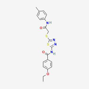 molecular formula C20H20N4O3S2 B2753608 4-乙氧基-N-(5-((2-氧代-2-(对甲苯氨基)乙基)硫)-1,3,4-噻二唑-2-基)苯甲酰胺 CAS No. 392291-64-4