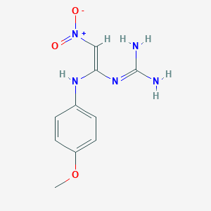 molecular formula C10H13N5O3 B2753617 N-[1-(4-methoxyanilino)-2-nitrovinyl]guanidine CAS No. 400081-55-2