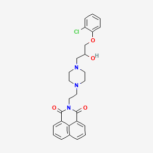 molecular formula C27H28ClN3O4 B2753624 2-[2-[4-[3-(2-Chlorophenoxy)-2-hydroxypropyl]piperazin-1-yl]ethyl]benzo[de]isoquinoline-1,3-dione CAS No. 708999-41-1