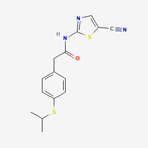 molecular formula C15H15N3OS2 B2753629 N-(5-氰基噻唑-2-基)-2-(4-(异丙硫基)苯基)乙酰胺 CAS No. 1257549-11-3