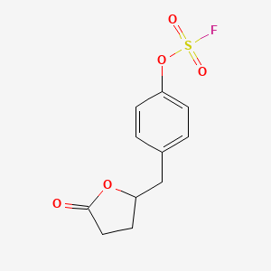 molecular formula C11H11FO5S B2753650 2-[(4-Fluorosulfonyloxyphenyl)methyl]-5-oxooxolane CAS No. 2411299-25-5