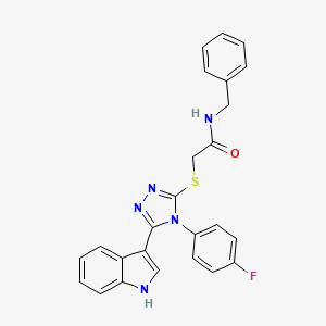 molecular formula C25H20FN5OS B2753651 N-苄基-2-((4-(4-氟苯基)-5-(1H-吲哚-3-基)-4H-1,2,4-三唑-3-基)硫)乙酰胺 CAS No. 946276-51-3