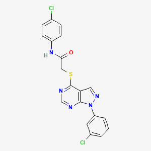 N-(4-chlorophenyl)-2-((1-(3-chlorophenyl)-1H-pyrazolo[3,4-d]pyrimidin-4-yl)thio)acetamide