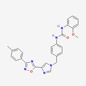 3-(2-methoxyphenyl)-1-[4-({4-[3-(4-methylphenyl)-1,2,4-oxadiazol-5-yl]-1H-imidazol-1-yl}methyl)phenyl]urea