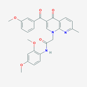 N-(2,4-dimethoxyphenyl)-2-(3-(3-methoxybenzoyl)-7-methyl-4-oxo-1,8-naphthyridin-1(4H)-yl)acetamide