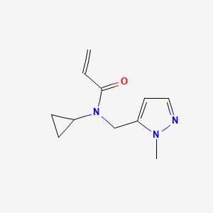 molecular formula C11H15N3O B2753661 N-Cyclopropyl-N-[(2-methylpyrazol-3-yl)methyl]prop-2-enamide CAS No. 2411243-27-9